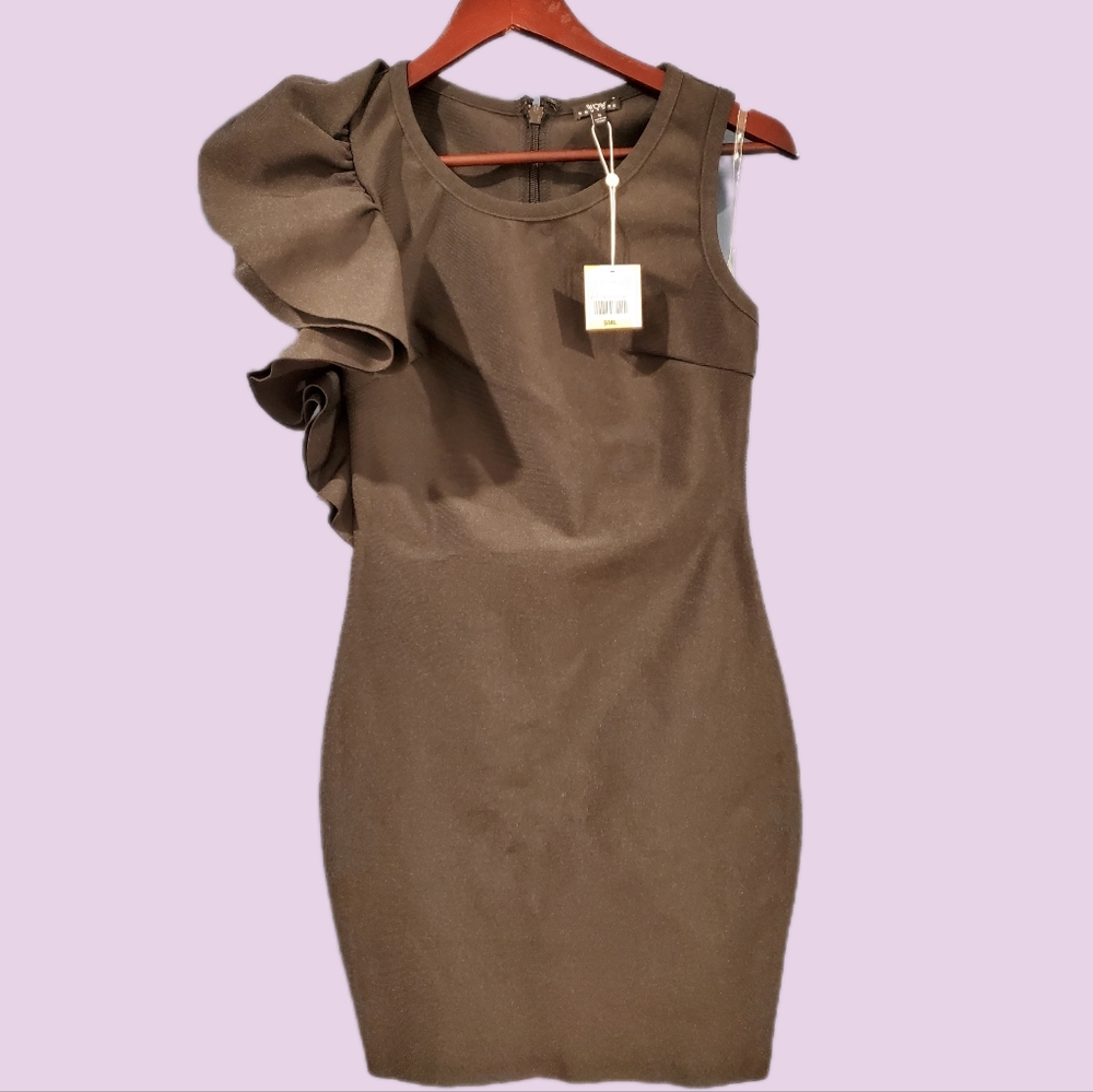 Bodycon / Bandage Midi Dress with Ruffles